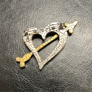Brighton Retired Two-tone Heart Brooch Pin